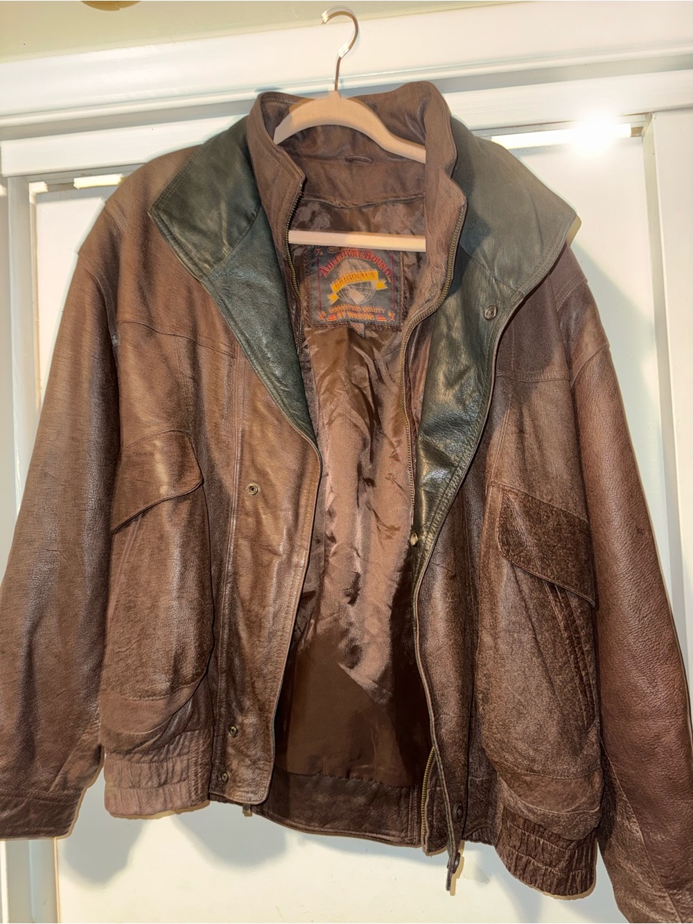 Wilsons Leather vintage 1987 Brown Bomber Jacket
